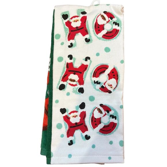 St Nicholas Square "Oh So MERRY" Kitchen Towel Set 15x26 Inches - Picture 4 of 5